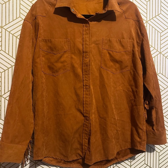 Fringe Western Cowboy Button Down, Size S - Picture 2 of 3